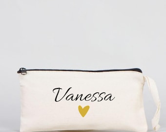 Personalisierte Federmäppchen mit Namen – Geschenk für Schule, Geburtstag, Weihnachten oder Abschluss – Kosmetiktasche Canvas