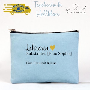 Cosmetic bag teacher, personalized make-up bag teacher gift, case school farewell, woman with class, makeup bag teachers