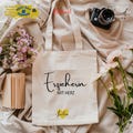 Personalized kindergarten teacher with heart bag – farewell gift for daycare – cotton bag with name – gift for kindergarten and teacher product logo