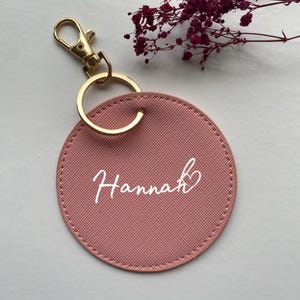 Llavero personalizado con nombre – regalo para San Valentín y Día de la Mujer – colgante de bolso de piel con letra