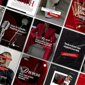 Mindset Instagram Templates, Coach Canva Editable, Business Coach IG, ( Digital Download)