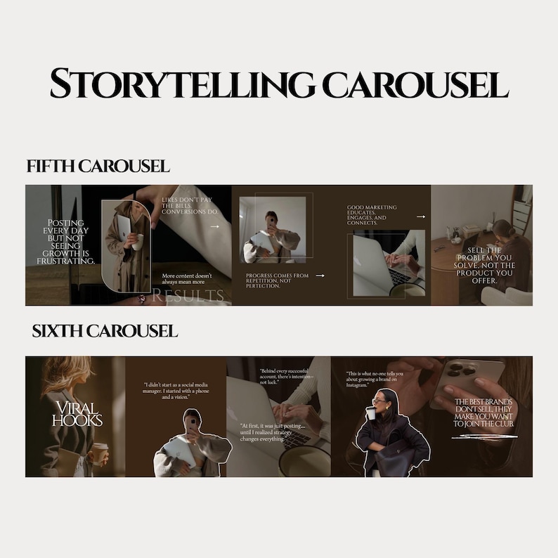 Seamless Carousel Instagram Templates, Canva Social Media Kit (digital ...