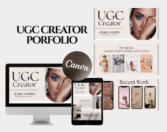 UGC Creator Portfolio Canva Template: Media Kit Website (Digital Download)