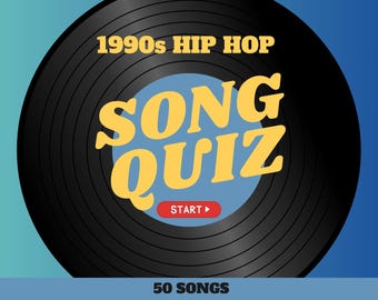 90s Hip-Hop Music Trivia Game: Family Song Quiz (Digital Download)