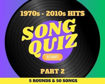 70s-2010s Music Trivia Game: Pop & Rock Song Quiz (Digital Download)