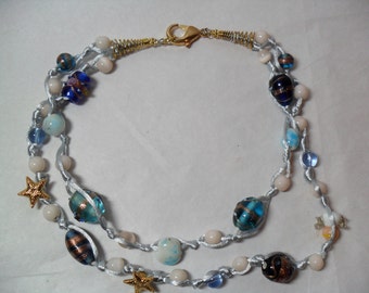 Knotted Satin Rattail Cord Christmas Necklace, Angel flying to Earth Christmas Eve