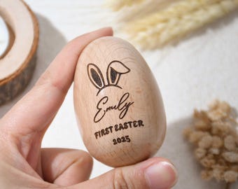 Personalized Musical Easter Egg Shakers, Engraved Wooden Egg Shaker for Kids, Kids Musical Instrument, Easter Gifts, Baby First Easter