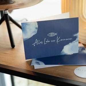 Alles Liebe Kommunion, Edle Kommunionskarte, Glückwünsche zur Erstkommunion, Glückwunschkarte Kommunion, Gratulationskarte, mit Umschlag