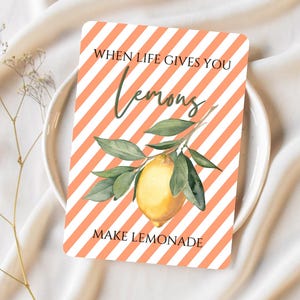 Lemon Postkarte - When Life gives you Lemons -ideal für Dankeschön, Glückwünsche, Freundschaft, Geburtstag, Muttertag oder für eine Freundin