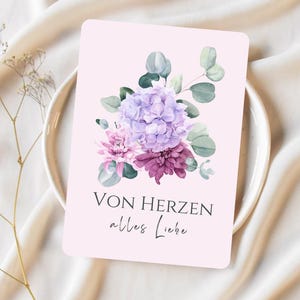 Von Herzen Karte – Alles Liebe Grußkarte mit Blumenmotiv
