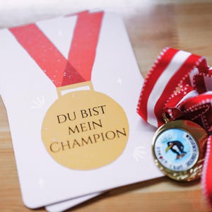 Du bist mein Champion - Halbmarathon, Medaille, für Dankeschön, Glückwünsche, Freundschaft, Geburtstag, Muttertag oder für eine Freundin