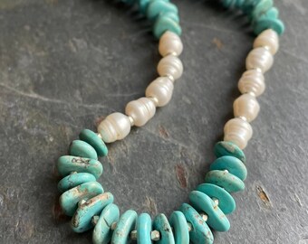 Turquoise and Pearl Necklace