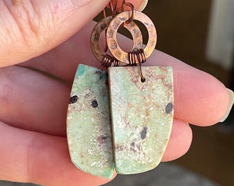 Unique Turquoise and Copper Earrings