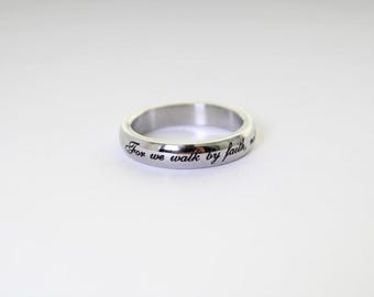 Anillo cristiano con versículo bíblico y fe, anillo de compromiso con las Escrituras de Corintios, anillo de promesa, regalo