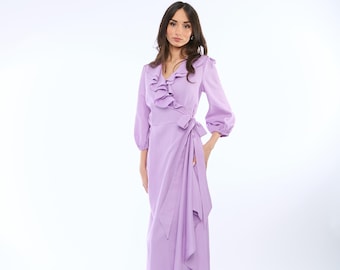 lavender bridesmaid dresses long sleeve Mauve Bridesmaid Dresses Long SleevesV Neck  Lisposa
