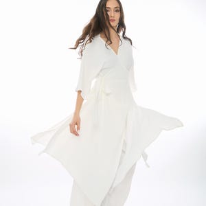 White Palazzo Trousers Set