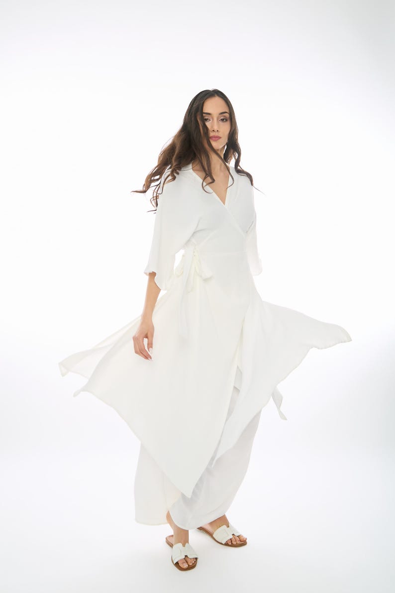White Palazzo Trousers Set