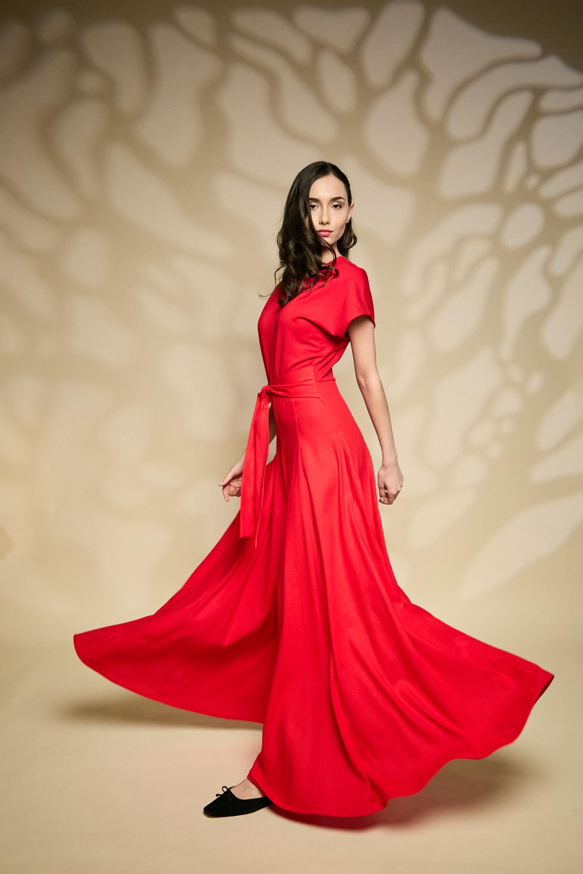 green emerald velvet dress Paneros Clothing Stella Midi Dress in Chili Flower