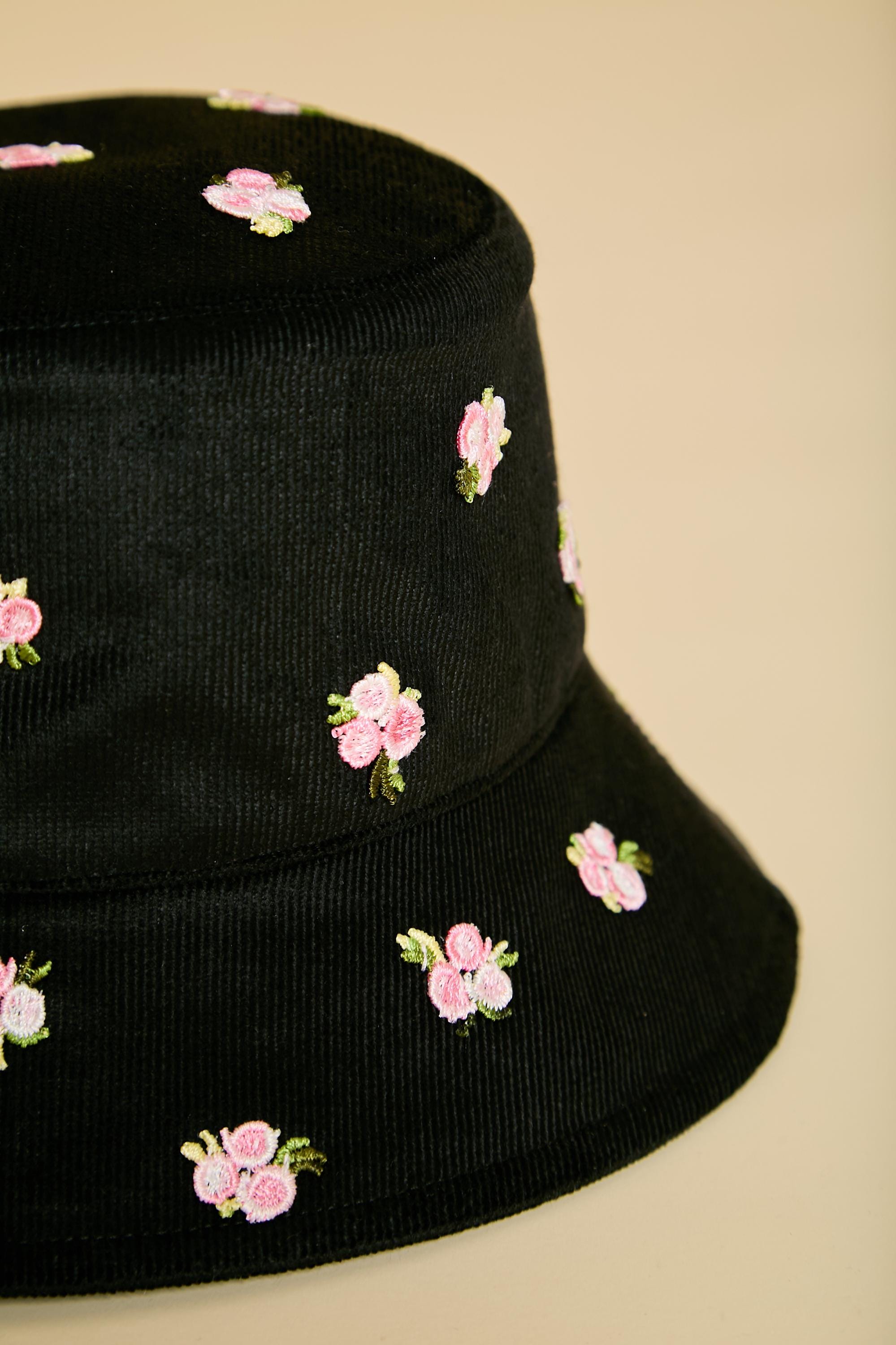 Vintage 90s Streetwear Distressed Floral Flower Corduroy Bucket Sun Hat Womens 90s Crochet Bucket Hat Pattern, Summer Hats, Granny Square  main image 4
