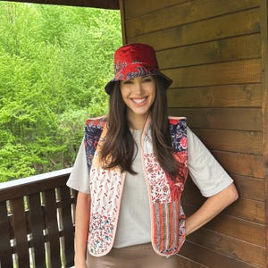 Colete acolchoado, jaqueta sem mangas, colete feminino, jaqueta curta, colete de primavera, colete acolchoado feminino, colete feminino, colcha de retalhos, jaqueta acolchoada