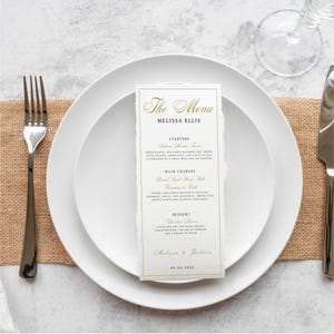 Modello di menu per matrimonio, menu per matrimonio minimalista, menu per matrimonio con elegante testo stampabile, dimensioni 4x9, download immediato modificabile, #CP