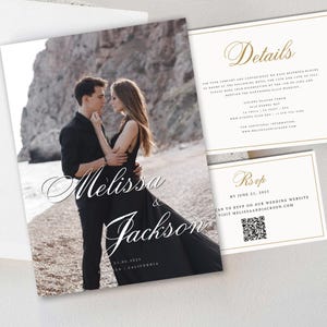 Set di inviti per matrimonio con foto – Set di matrimonio personalizzato, set di matrimonio moderno, set di inviti per matrimonio elegante, modello fai da te, download immediato, #CP