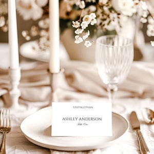 Name Card Template, Bohemian Wedding Place Card Template, Printable Name Cards, Modern Minimalist Place Card Template, Instant Download, #CE