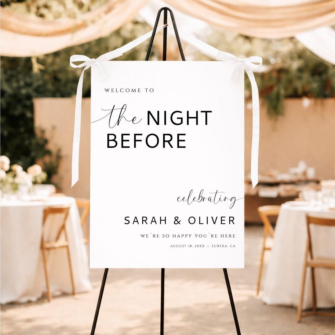 The Night Before Wedding Welcome Sign Rehearsal Dinner Welcome Sign ...