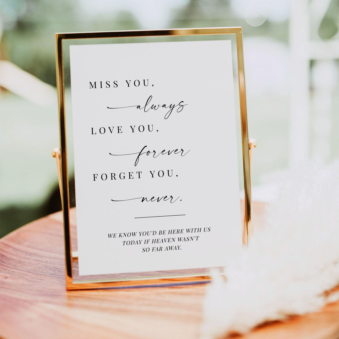 In Loving Memory Wedding Sign – Editable Remembrance Table Decor for ...