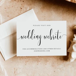 Wedding Website Insert Card, 100% Editable Template, Rustic Wedding Detail, Accommodation, Printable Enclosure, INSTANT DOWNLOAD, ZW