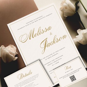 Invito di nozze elegante – Set di nozze personalizzato, set di inviti di nozze moderni, invito di nozze elegante, modello fai da te, download immediato, #CP