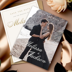 Modello Save the Date con foto, modello Save the Date minimalista, Save the Date minimale, biglietti Save the Date boho, modello modificabile, #CP