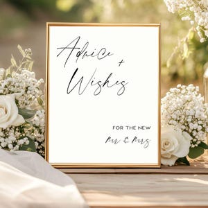 Modello per biglietti di auguri e consigli, cartello minimalista moderno per consigli su matrimoni, consigli per gli sposi, biglietto di auguri per il ricevimento di nozze, #FM