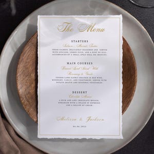 Modello moderno di MENU per MATRIMONIO, Menu per cena di matrimonio con testo minimalista, stampabile, download digitale, Menu per cena di ricevimento modificabile, #CP