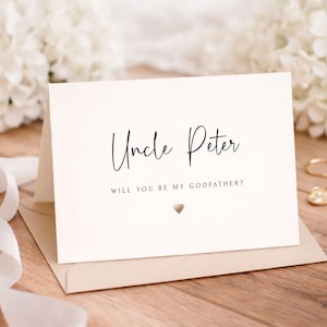 Will You Be My Godfather Card - Editable Digital Download, Personalized Godfather Proposal, Godparent Request, Baptism Christening Gift Idea