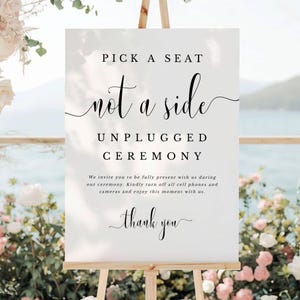 Unplugged Ceremony Sign, Printed + Shipped, Modern Wedding No Phones Sign, Elegant Wedding Announcement, Officiant Gift, Ready to Display