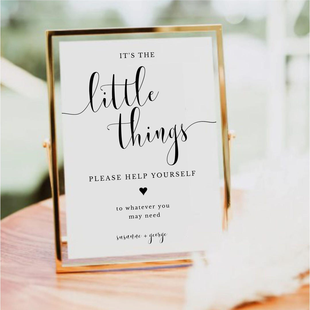 Many Things Sign It’s the Little Things Sign Template, Editable Bathroom Basket Sign ...