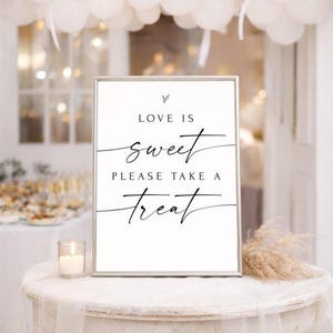 Love Is Sweet Sign Template, Sweet Treat Table Sign, Dessert Table Sign, Editable Templett Party Printable