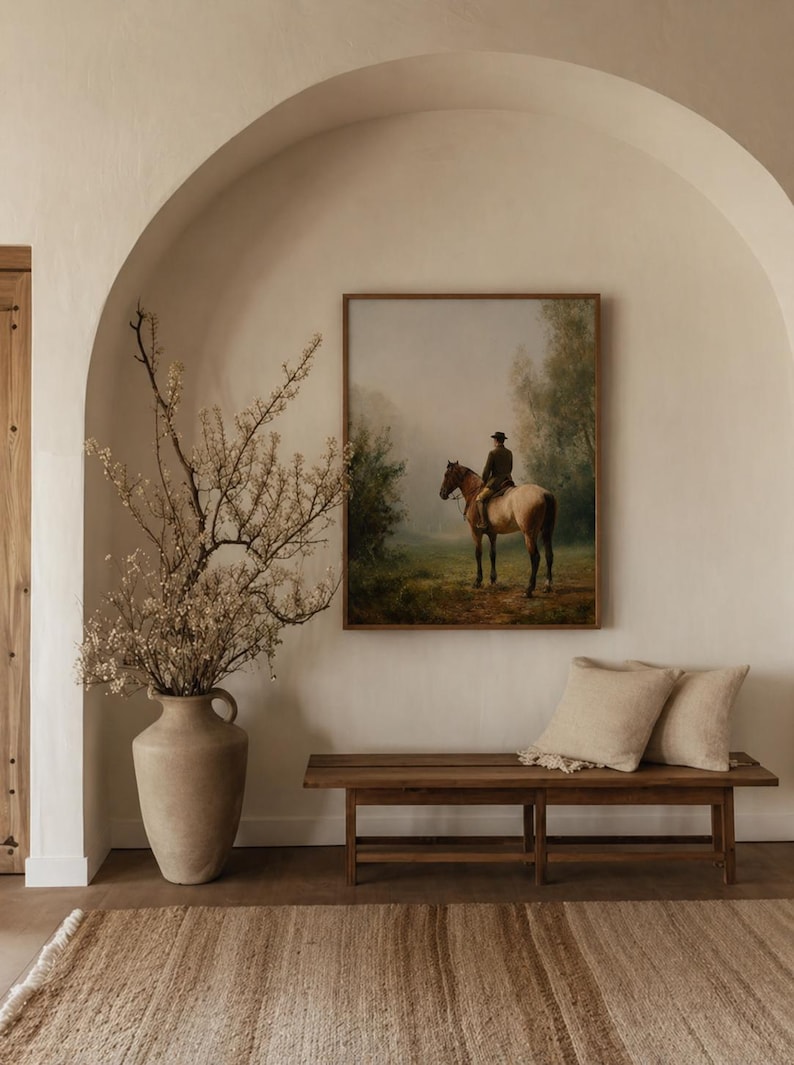 equestrian-rider-oil-painting-print-man-on-horse-wall-art-digital