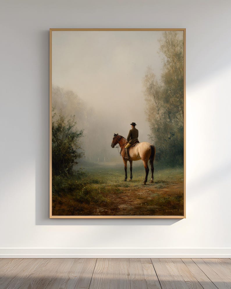 equestrian-rider-oil-painting-print-man-on-horse-wall-art-digital