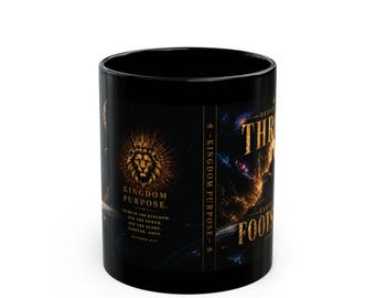 Taza "El cielo es mi trono, la tierra es mi reposapiés" / Taza de café de cerámica negra
