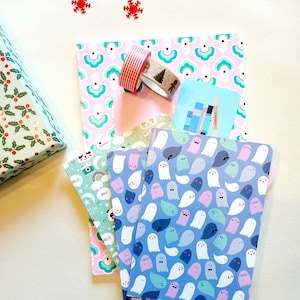 Cuaderno, fantasmas, kawaii, A6, halloween, magia, ilustración, pequeño regalo, regalo barato, cumpleaños, navidad, colegio, temporada