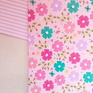 Cuaderno de flores, bora bora, tropical, rosa, pastel, ilustración de papelería floral, pequeño regalo, cumpleaños, cuaderno escolar