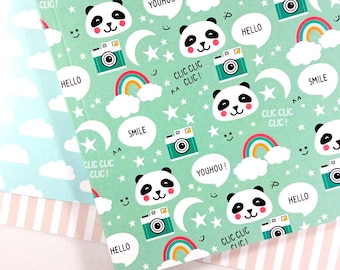 Carnet Panda, kawaii, pastel, illustration, japon, cahier de notes, écriture, dessin, petit cadeau, rentrée des classes, anniversaire, noël