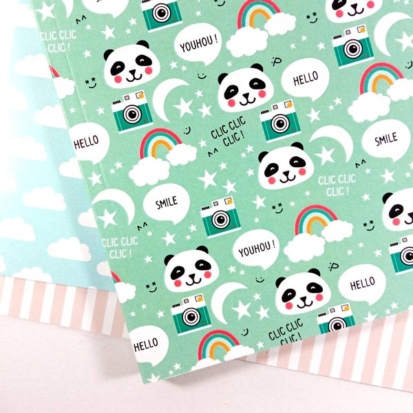 Carnet Panda, kawaii, pastel, illustration, japon, cahier de notes, écriture, dessin, petit cadeau, rentrée des classes, anniversaire, noël