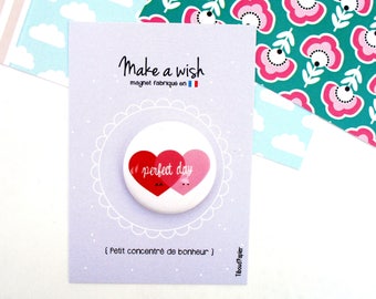 Carton à message Make a wish et son magnet x 2 Cœur, petit cadeau, amour, fête des mères, saint valentin, anniversaire, self love, gratitude
