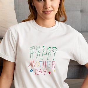 Muttertagsgeschenk Glücklicher Muttertag T-Shirt, Komfortfarben Kinder, die Grafik-T-Shirt zeichnen, Muttertag Spezielles glücklicher Mutter-Taggrafik-T-Shirt