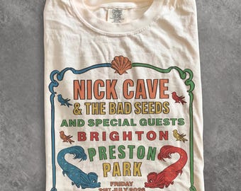 Maglietta Nick Cave and The Bad Seeds Brighton Preston Park Tour 2026, Comfort Colors Aesthetic Indie Rock Tee, Gothic Post-Punk Gift
