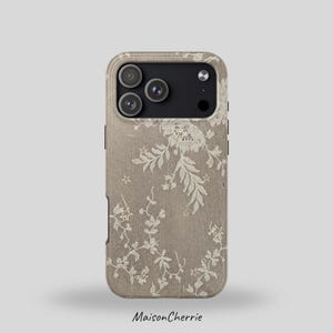 Brown Vintage  Floral Lace design Tough Phone Case for Iphone