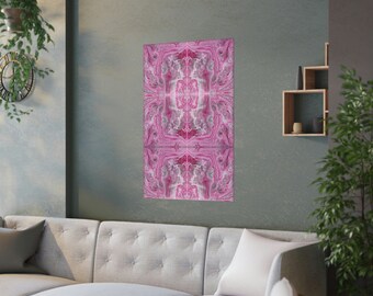 Pink Swirls Satin Poster